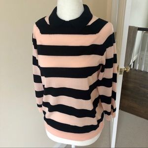 J.crew Collared striped merino sweater.